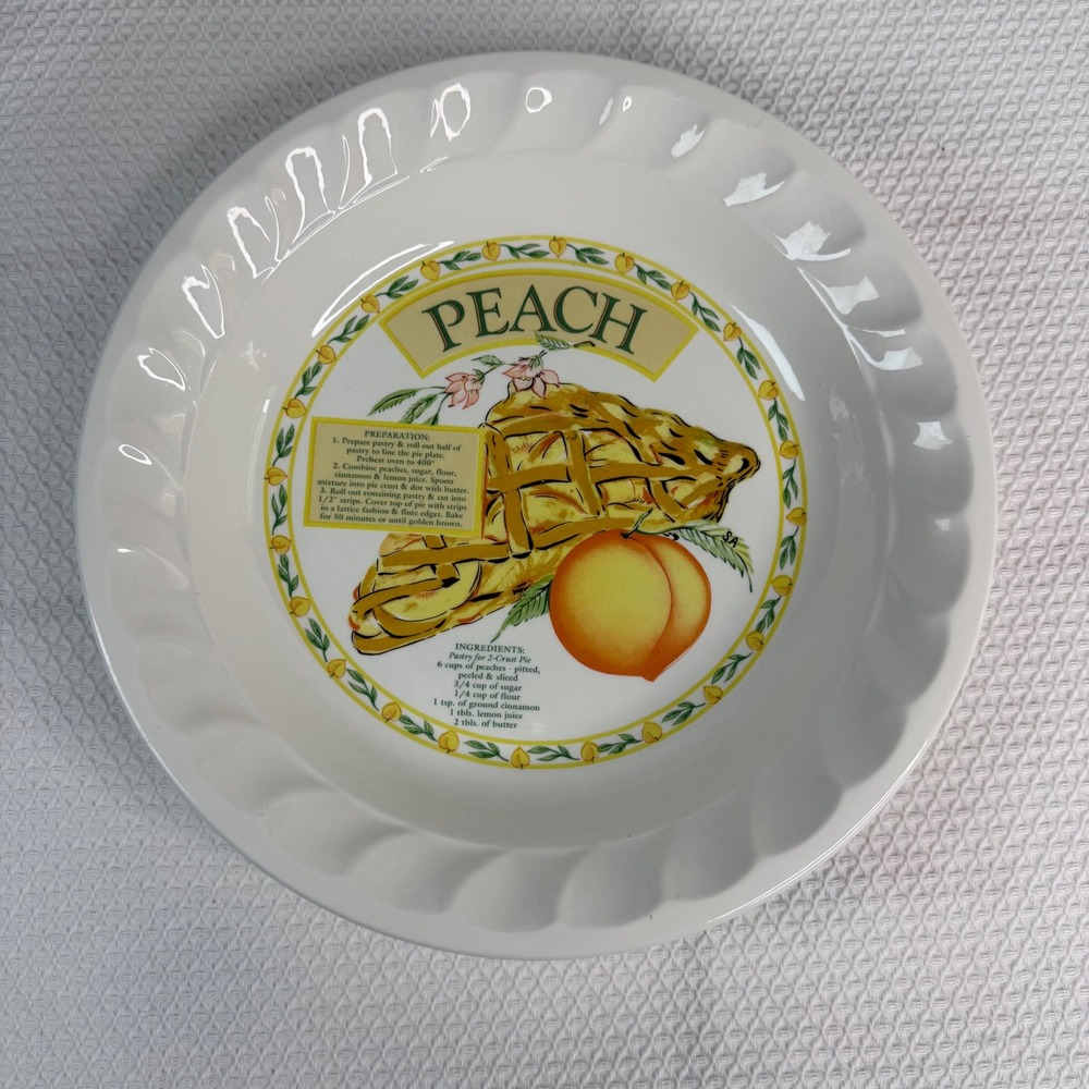 Himark The Golden Pie Collection Peach Recipe Ceramic Pie Plate 10.5 Inch Korea